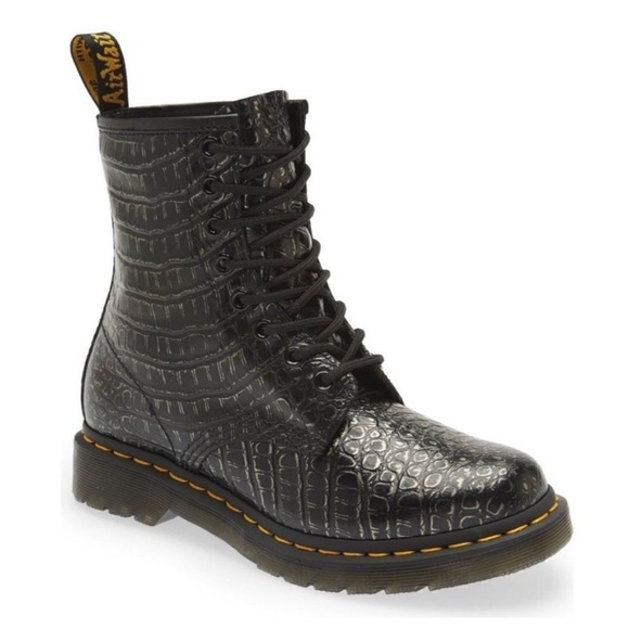 Dr Martens 1460 Wild Croc Emboss Boots - Picture 1 of 9